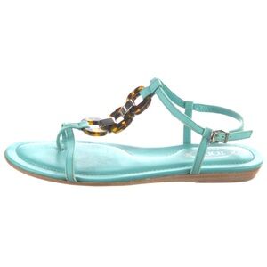 Tod's T-strap Sandals with Tortoise Accent